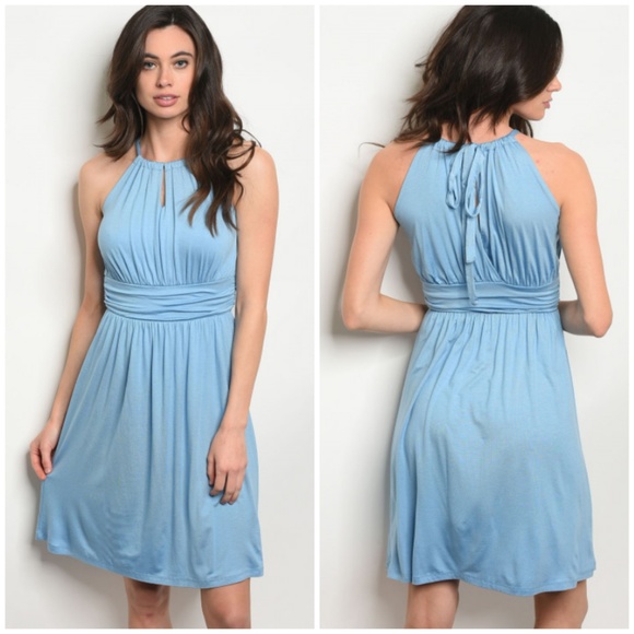 Light Blue Halter Dress